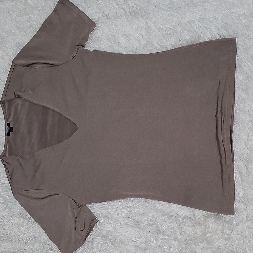 Dark beige silk top